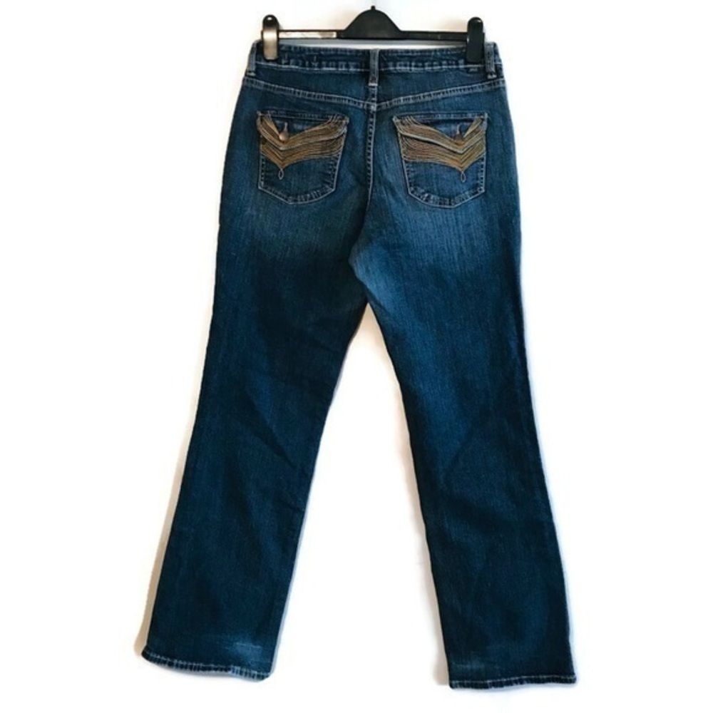 Jag Jeans Mid Rise Bootcut Jeans Embroidered Flap Button Pocket Women’s size 14